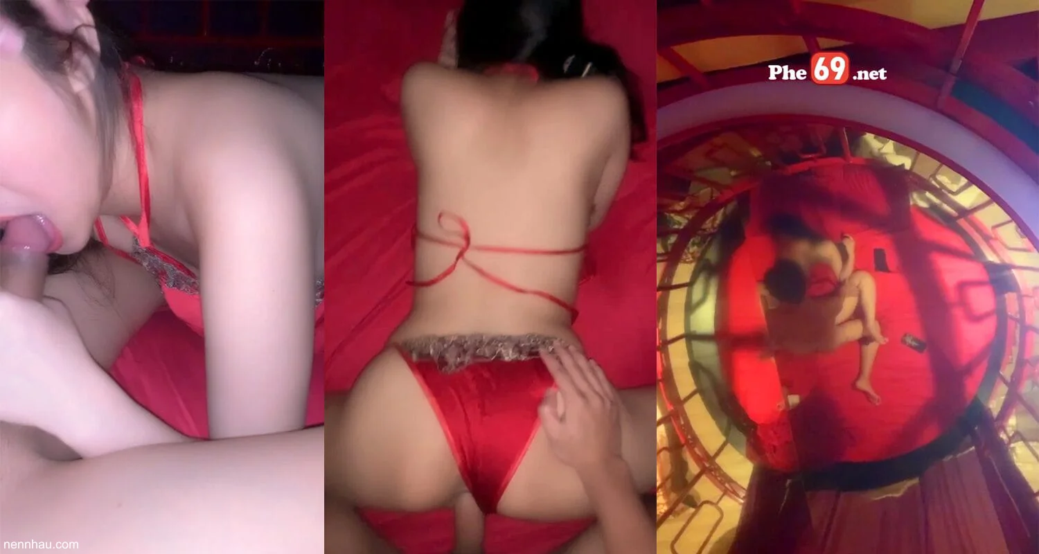 Cực kỳ nóng Lên đỉnh cùng em người yêu mặc đồ lót đỏ siêu sexy