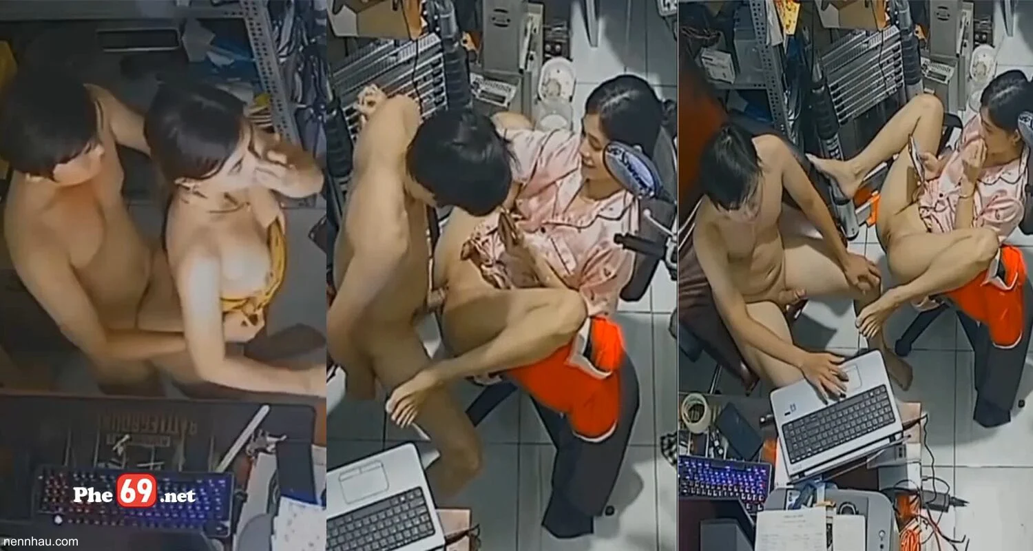 Đỉnh của đỉnh Hack cam 2 vợ chồng tranh thủ chịch nhau tại bàn làm việc của chồng
