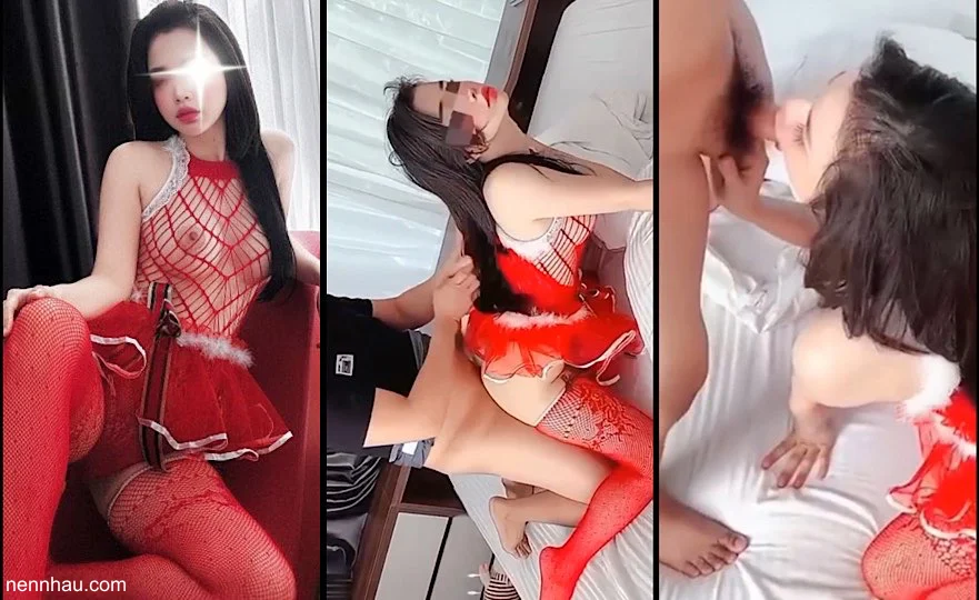 Cực kỳ hot Đi nghỉ dưỡng Đà Lạt cùng em SGBB Hot Girl cosplay tuần lộc bú mút địt tung lồn doggy mạnh bạo