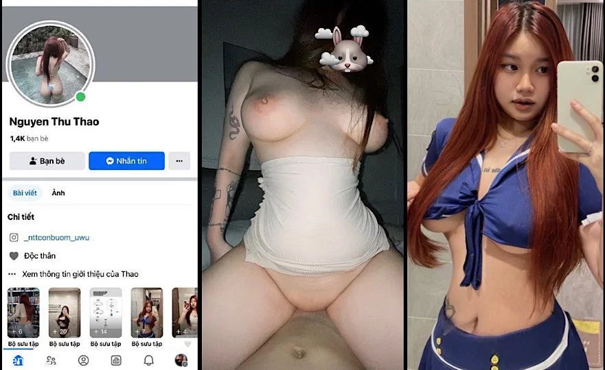 Nóng bỏng LEAK Clip sex Hotgirl Nguyễn Thu Thảo IG @nttconbuom_uu Địt nhau vú to lồn múp vs trai Part 2