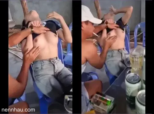 Cực đỉnh Đang ngồi nhậu thì em kéo áo lên cho mấy anh trai check hàng