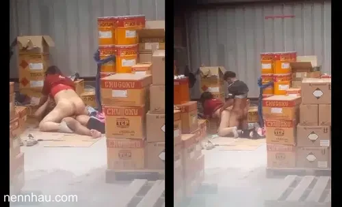 Quay lén cặp đôi công nhân chịch trong kho hàng sơn tàu biển Jotun hot nhất