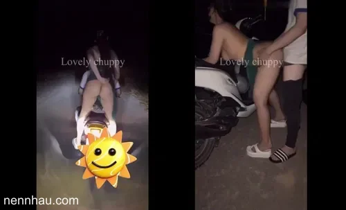 Lộ clip Đi hóng gió em gái múp chơi public với 2 anh giữa đường