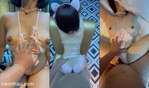 Cực kỳ nóng Bé nữ sinh nhỏ nhắn dễ thương thích làm mèo con đeo lục lạc